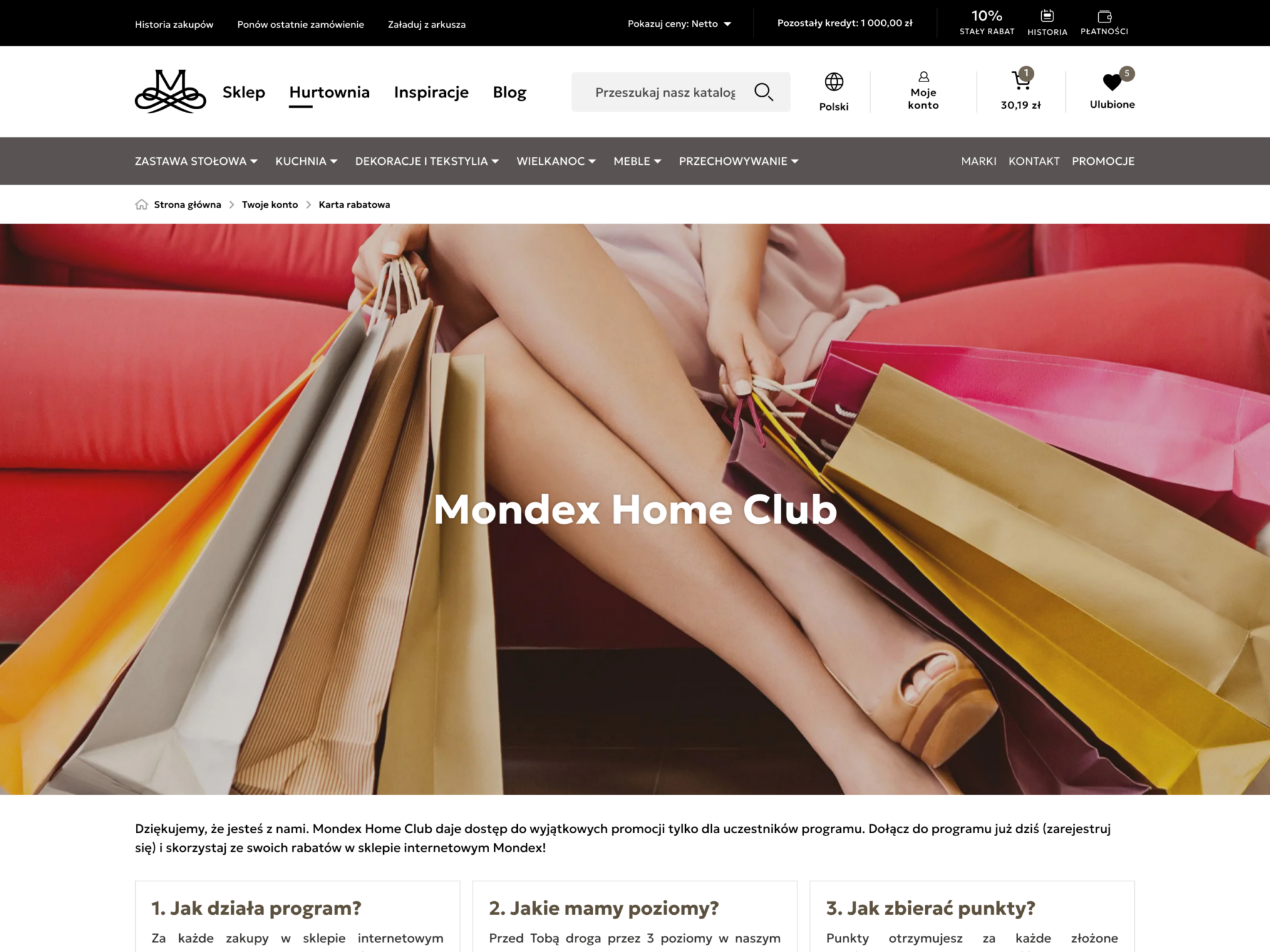 Mondex Home Club – program lojalnościowy sklepu Mondex