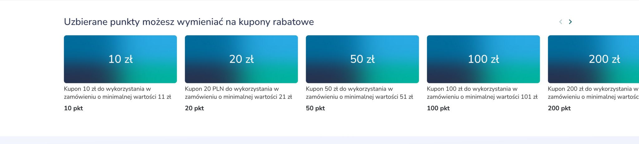Wymiana punktów Biznes+ na kupony rabatowe od 10 do 500 zł