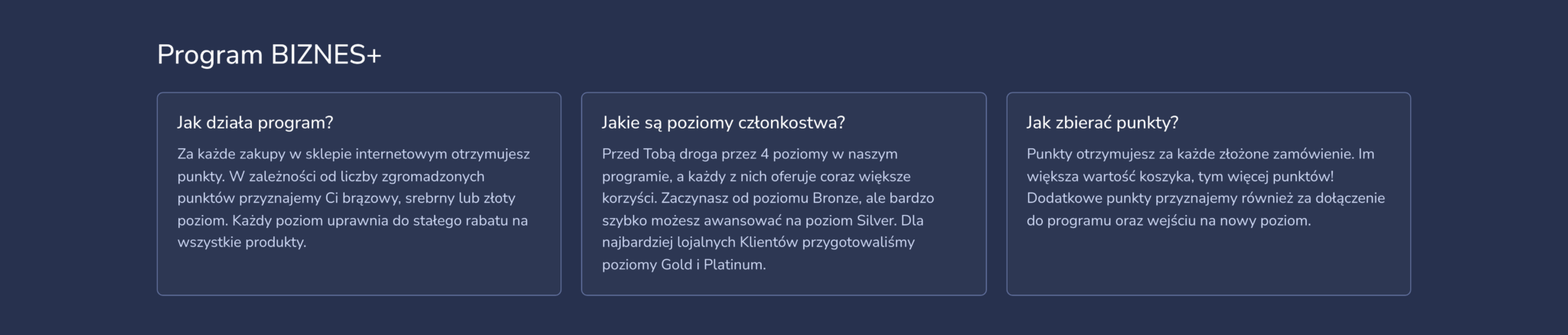 Zasady programu Biznes+ wyjaśnione w trzech pytaniach na landingu