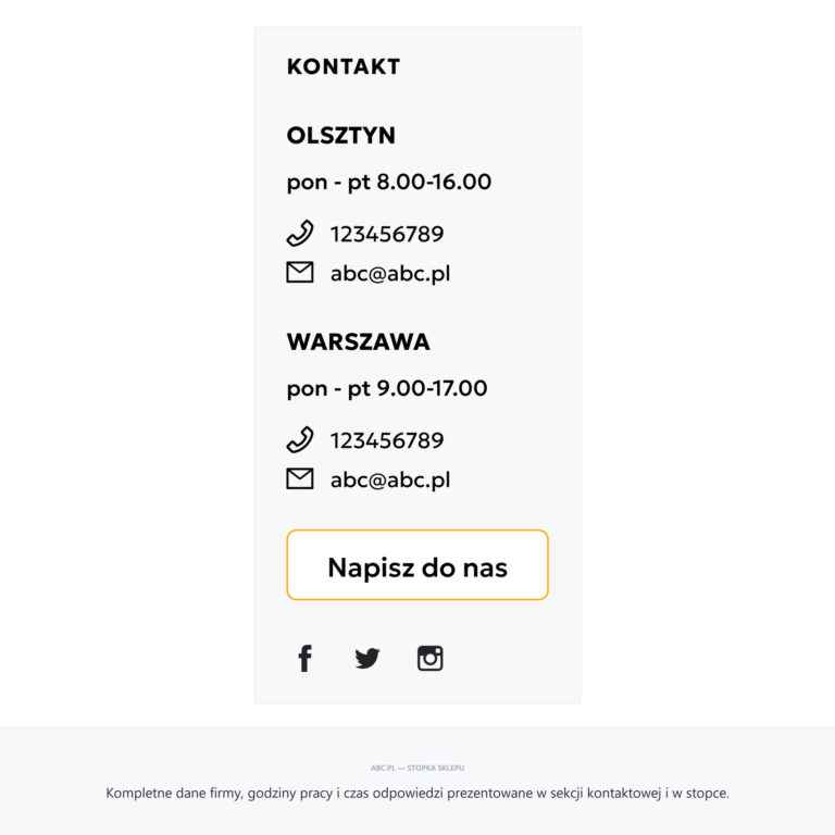 Dane kontaktowe firmy