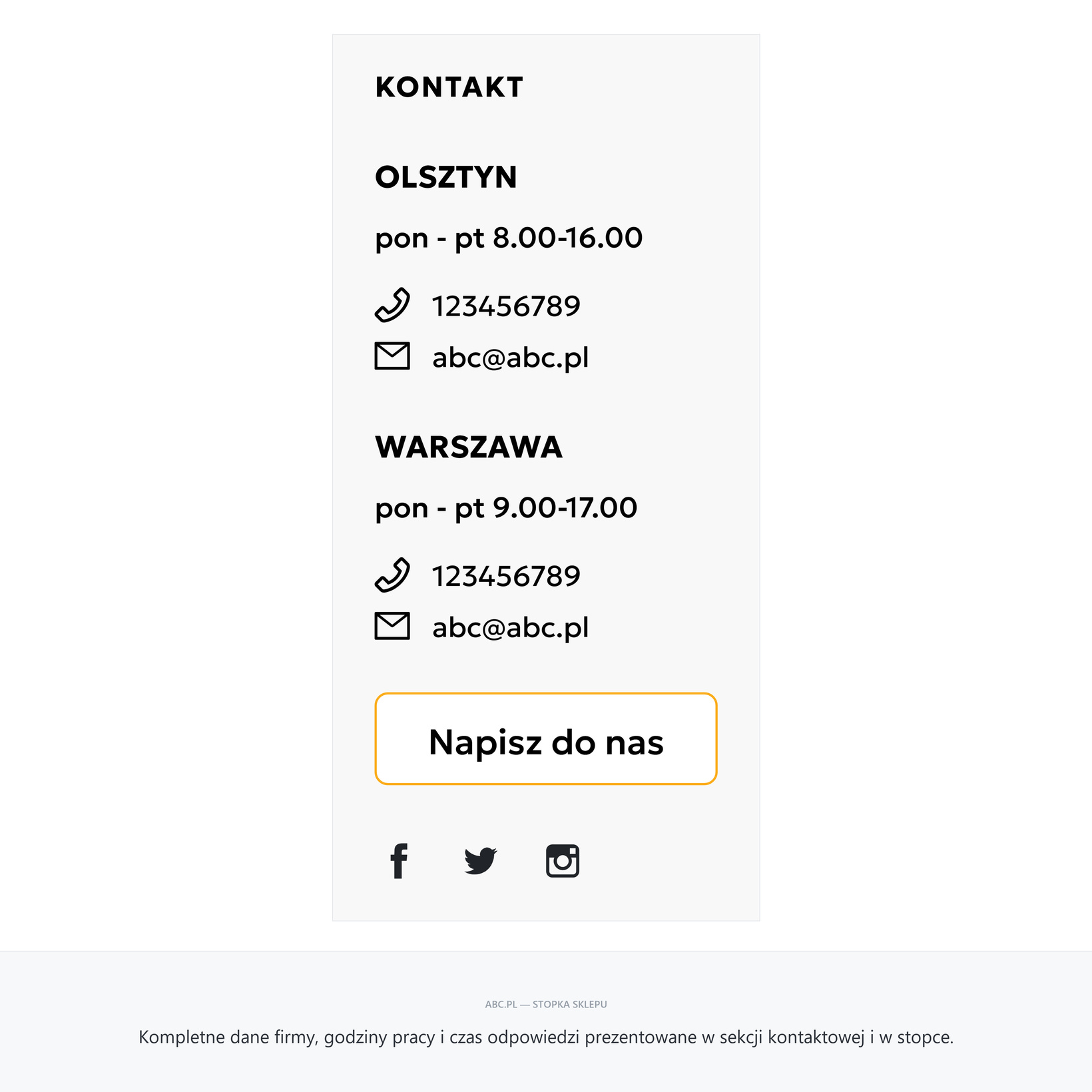 Dane kontaktowe firmy