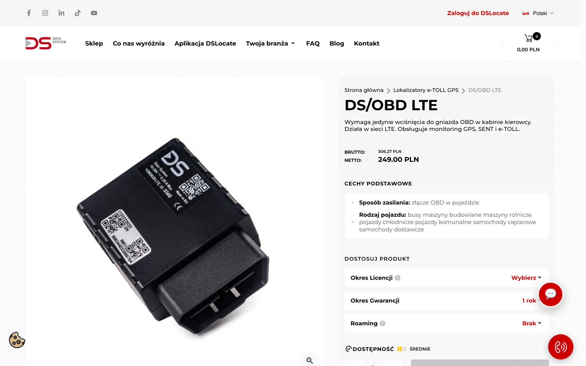 Karta produktu DS/OBD LTE w sklepie Data System