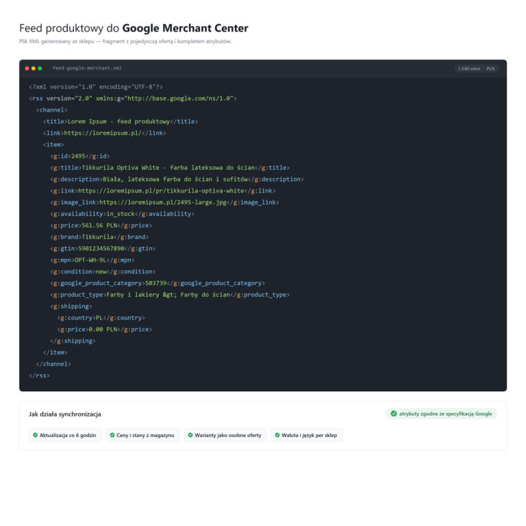 Feed produktowy do Google Merchant Center
