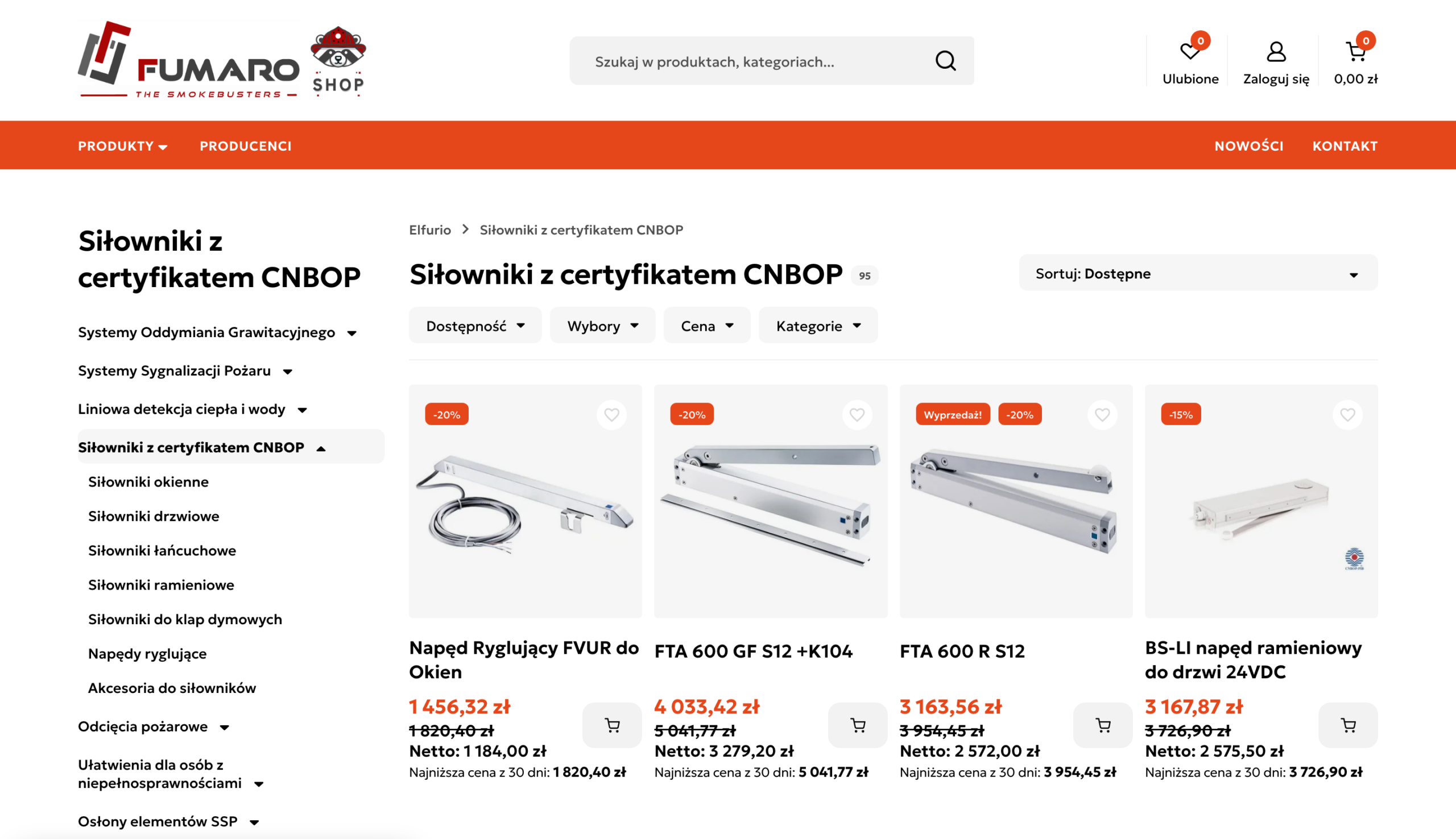 Fumaro – listing kategorii z filtrami po parametrach na PrestaShop