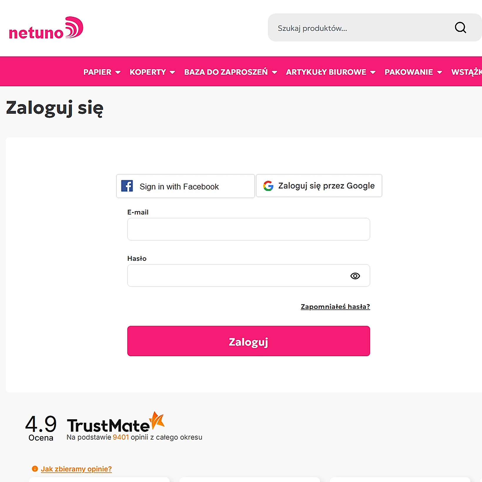 Logowanie przez Google i Facebook (OAuth)