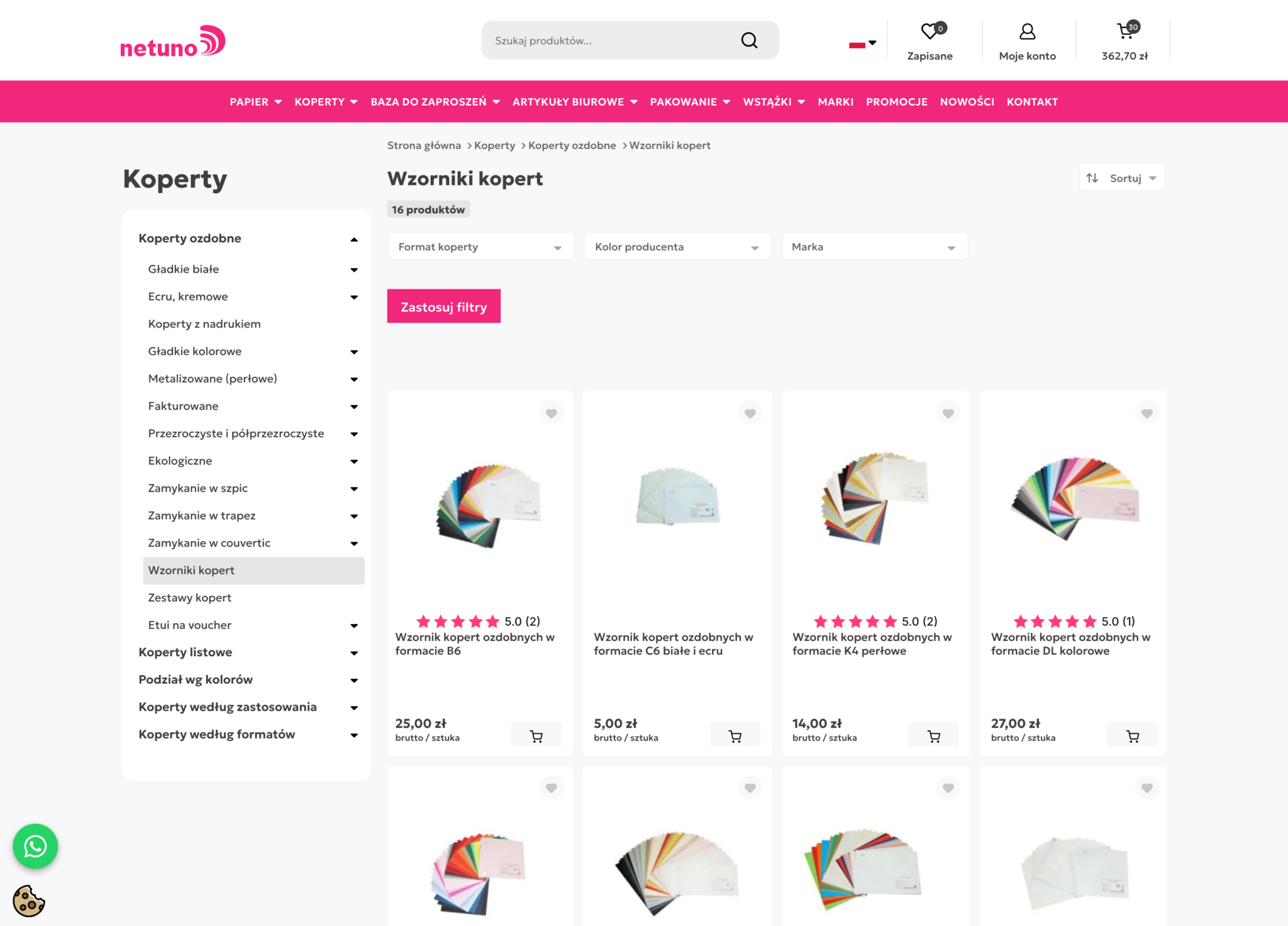 Netuno – wzorniki kopert dostępne w sklepie jako produkt