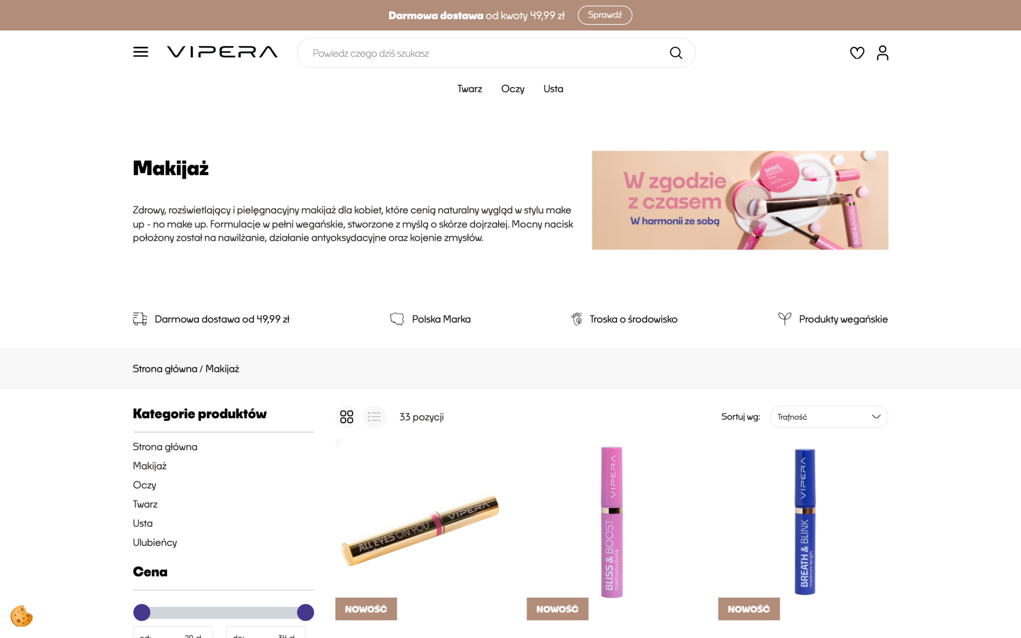 Sklep Vipera Cosmetics – kategoria Makijaż z filtrami