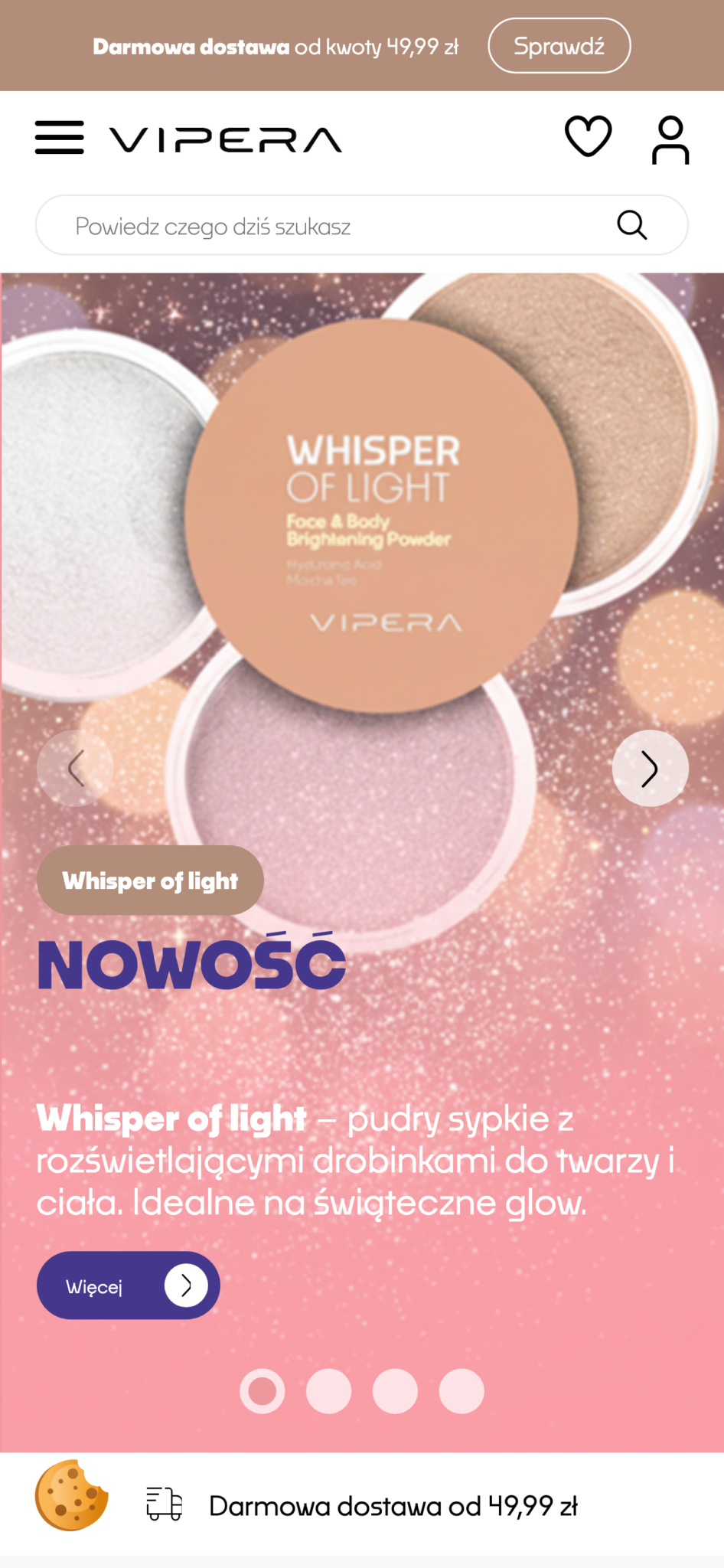 Sklep Vipera Cosmetics – widok na telefonie