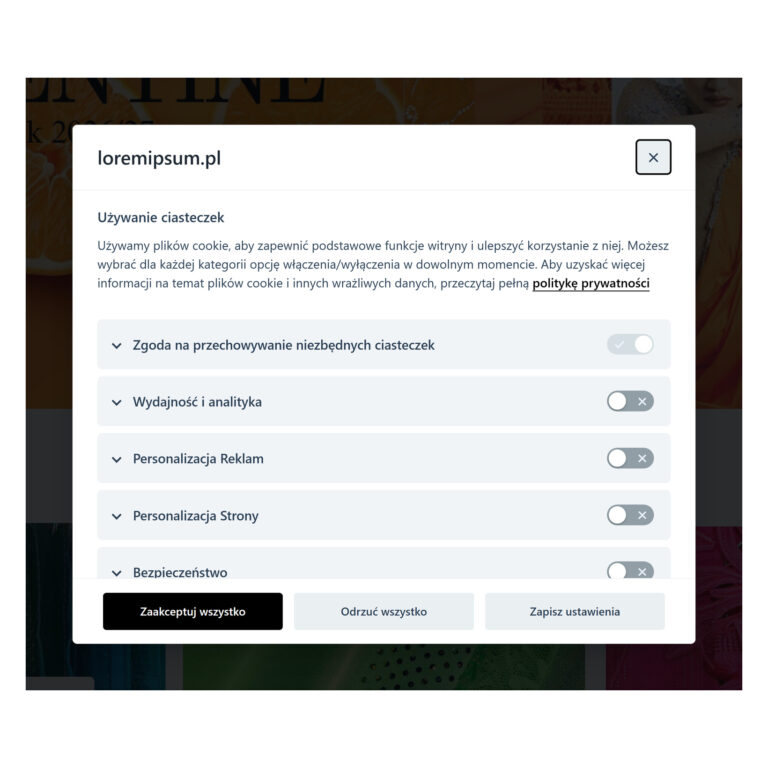 Zarządzanie zgodami cookies (Consent Mode v2)