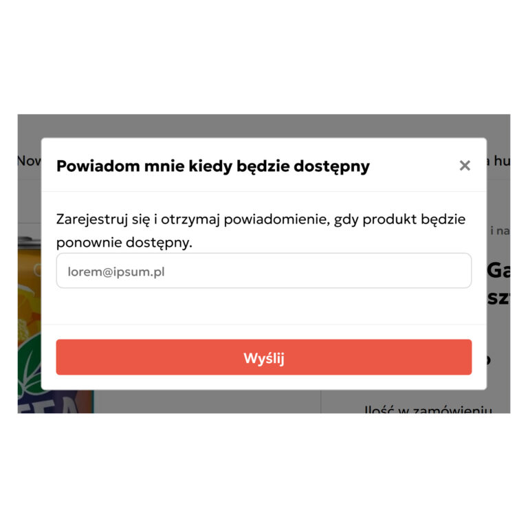 Powiadomienie o dostępności produktu