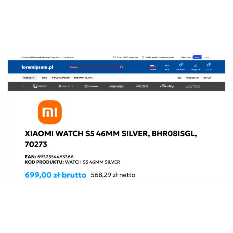 Przełącznik cen netto/brutto