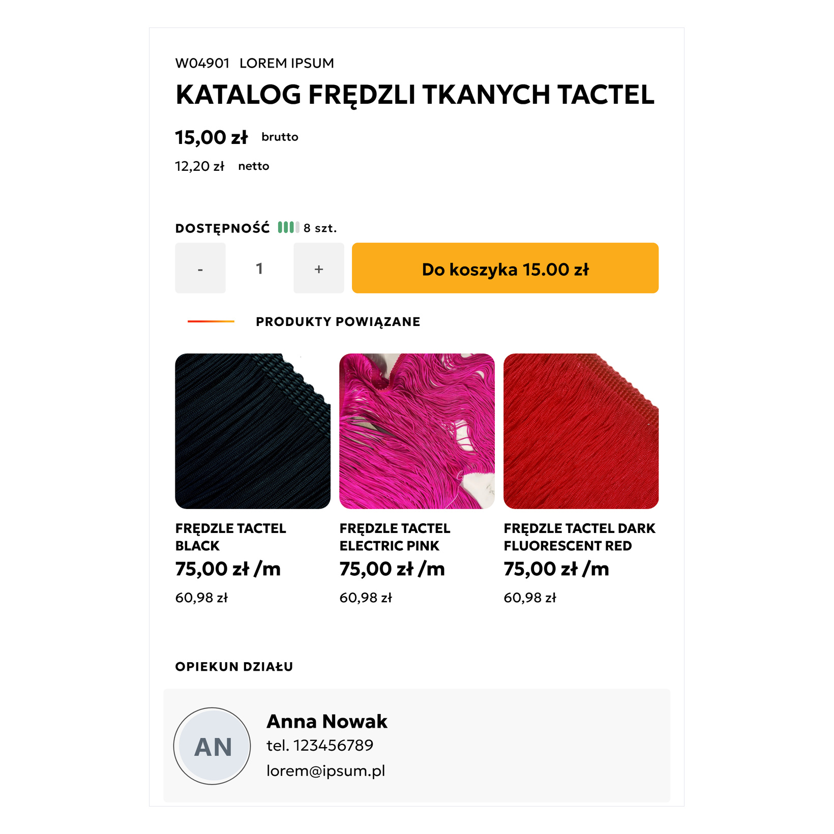 Przypisany opiekun handlowy